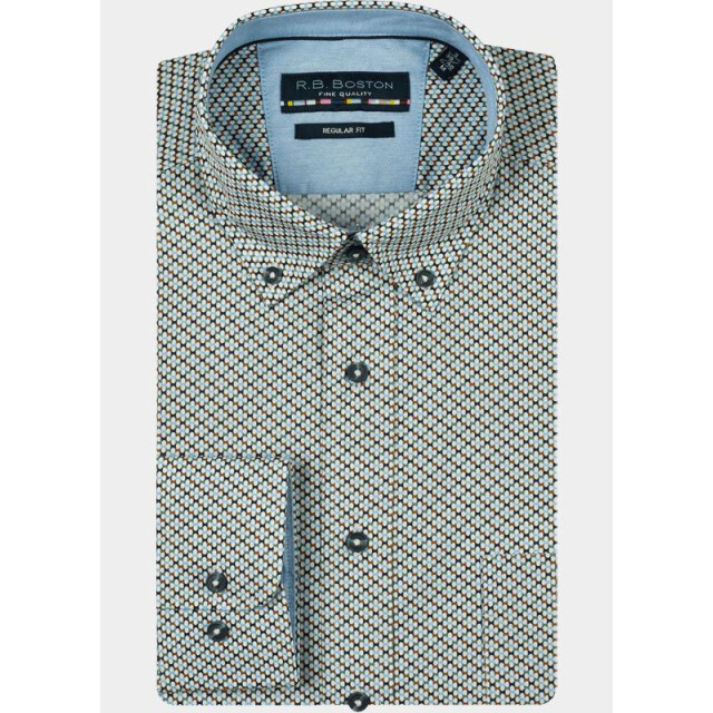 R.B. Boston Casual hemd lange mouw regular fit 100% cotton 527670/704 191343 large