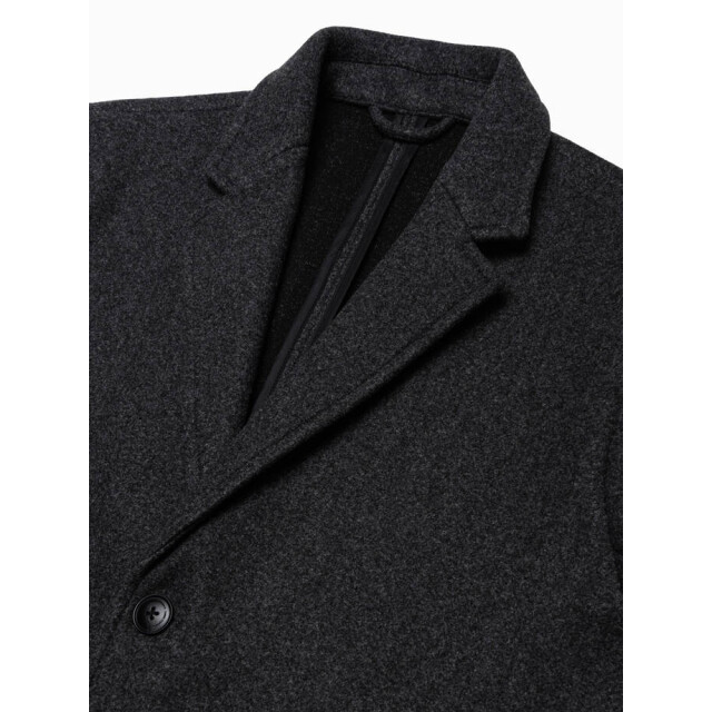 Ombre manteljas heren donkergrijs melange zachte stof italianstyle OM-COWC-0104-2 large