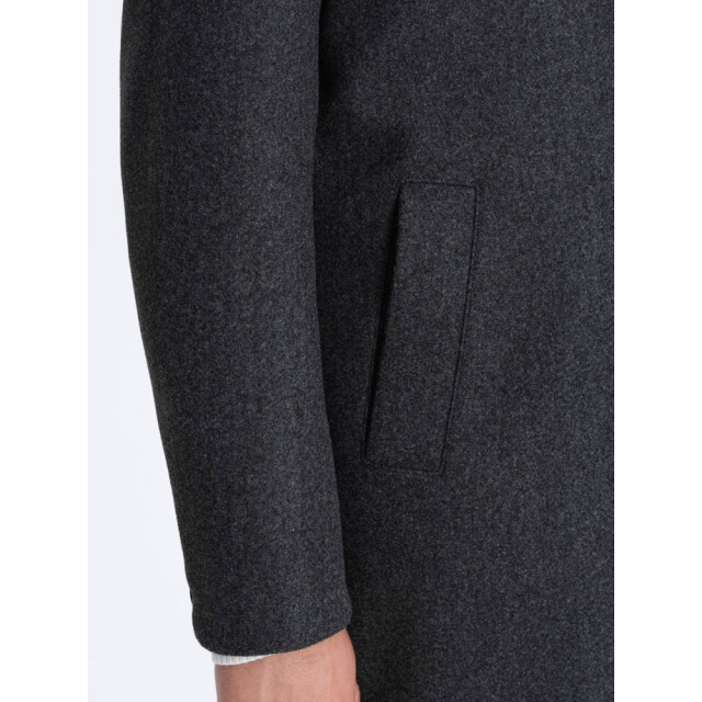 Ombre manteljas heren donkergrijs melange zachte stof italianstyle OM-COWC-0104-2 large