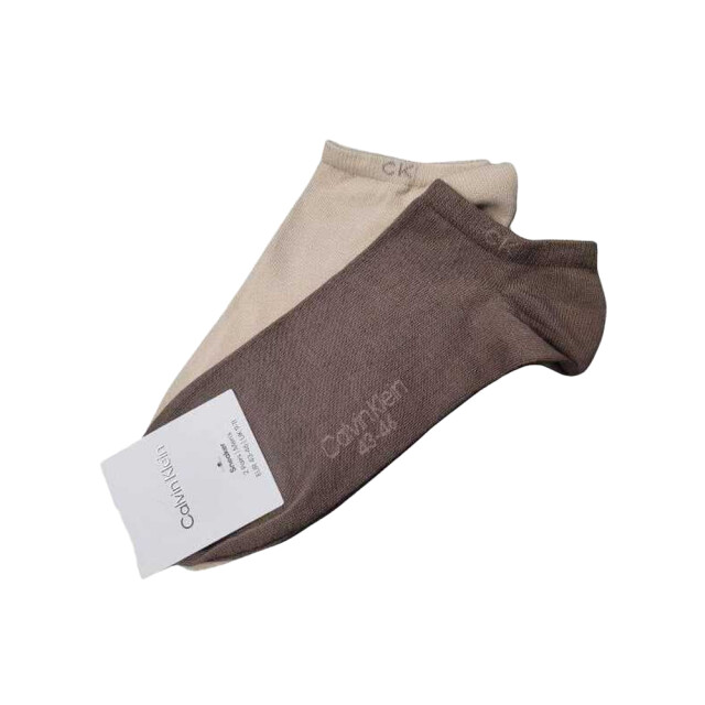 Calvin Klein No-show sokken met logo voor heren (set van 2) UTNA1070_beigebrown large