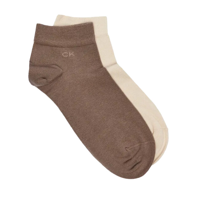 Calvin Klein No-show sokken met logo voor heren (set van 2) UTNA1070_beigebrown large