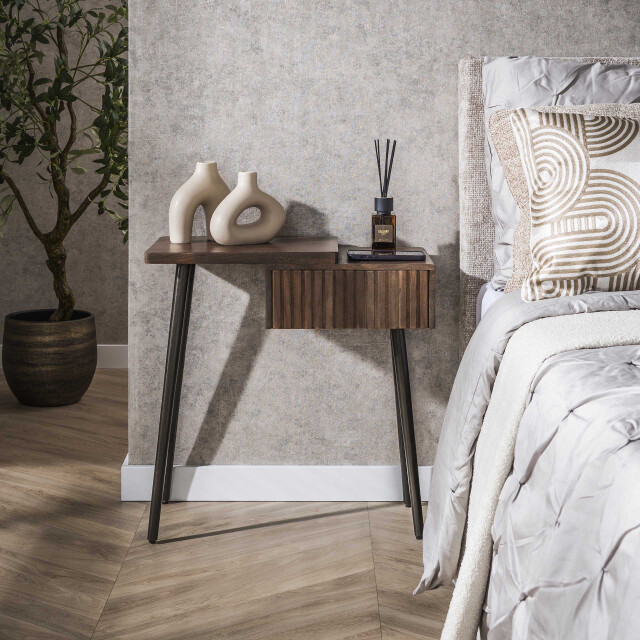 Hoyz nachtkastje carve 1 lade links massief acacia 3423793 large