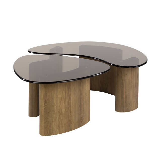 Hoyz salontafel tinto organisch set van 2 brons glas 3423831 large