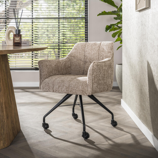 Hoyz armstoel raster wieltjes verpakt per 2 hoven zand 3423824 large