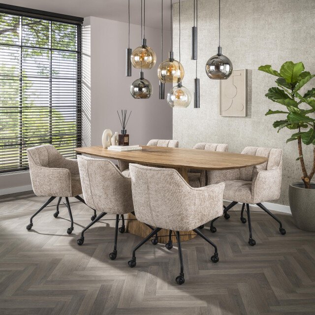 Hoyz armstoel raster wieltjes verpakt per 2 hoven zand 3423824 large