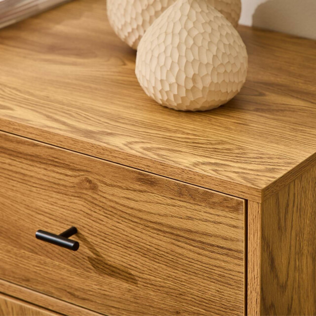 CaliCosy Commode met 2 deuren met rotan fronten, 2 lades en houten poten l90 cm 3245913 large