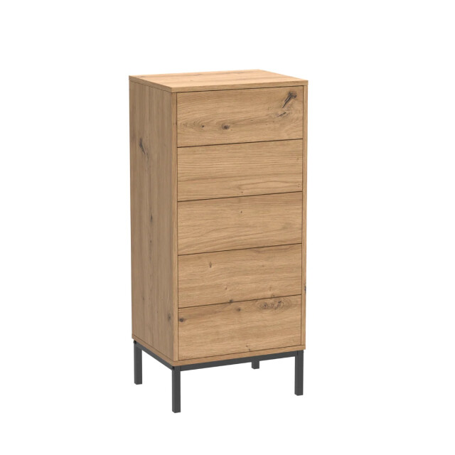 CaliCosy Hoge ladekast met 5 lades en metalen poten h100 cm lenny 3222013 large