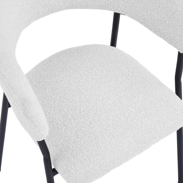 Multifurn Eetkamerstoel ava bouclé ivoor - 80 cm x 53 cm x 58 cm lusje 3391357 large