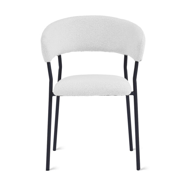 Multifurn Eetkamerstoel ava bouclé ivoor - 80 cm x 53 cm x 58 cm lusje 3391357 large