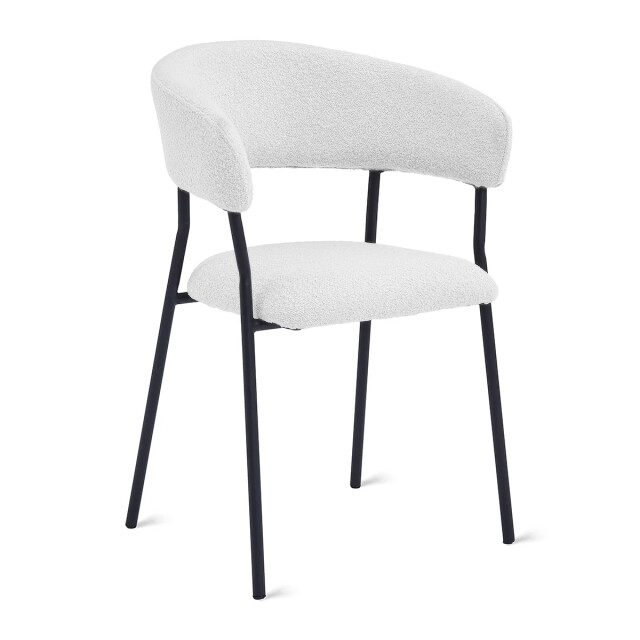 Multifurn Eetkamerstoel ava bouclé ivoor - 80 cm x 53 cm x 58 cm lusje 3391357 large