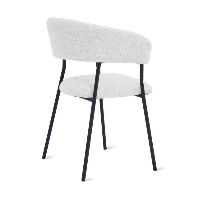 Multifurn Eetkamerstoel ava bouclé ivoor - 80 cm x 53 cm x 58 cm lusje 3391357 large