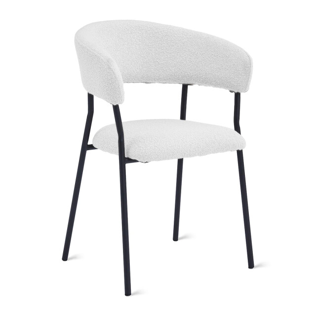 Multifurn Eetkamerstoel ava bouclé ivoor - 80 cm x 53 cm x 58 cm lusje 3391357 large