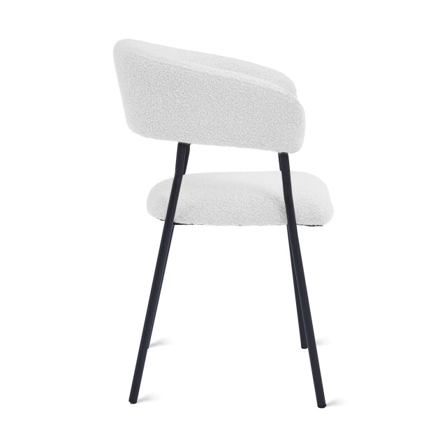 Multifurn Eetkamerstoel ava bouclé ivoor - 80 cm x 53 cm x 58 cm lusje 3391357 large