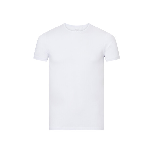 Basset Dames/heren bamboe t-shirt ronde hals 31060-Wit large