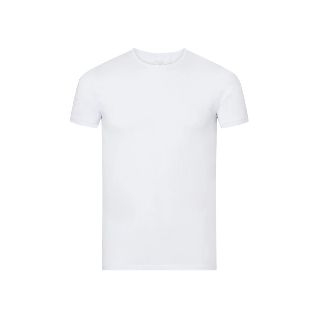 Basset Dames/heren bamboe t-shirt ronde hals 31060-Wit large