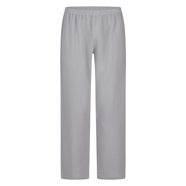 By Louise Dames pyjama set lang mousseline met knoopjes grijs/blauw BL-6017-02 large