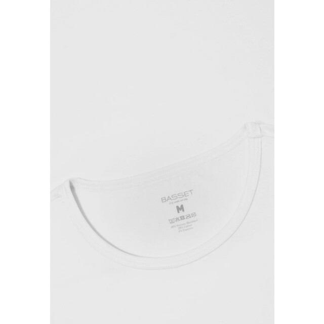 Basset Dames/heren bamboe t-shirt ronde hals 31060-Wit large