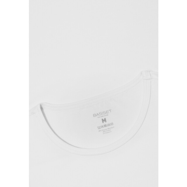 Basset Dames/heren bamboe t-shirt ronde hals 31060-Wit large