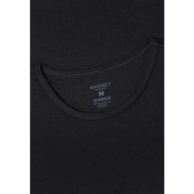 Basset Dames/heren bamboe t-shirt ronde hals 31060-Zwart large