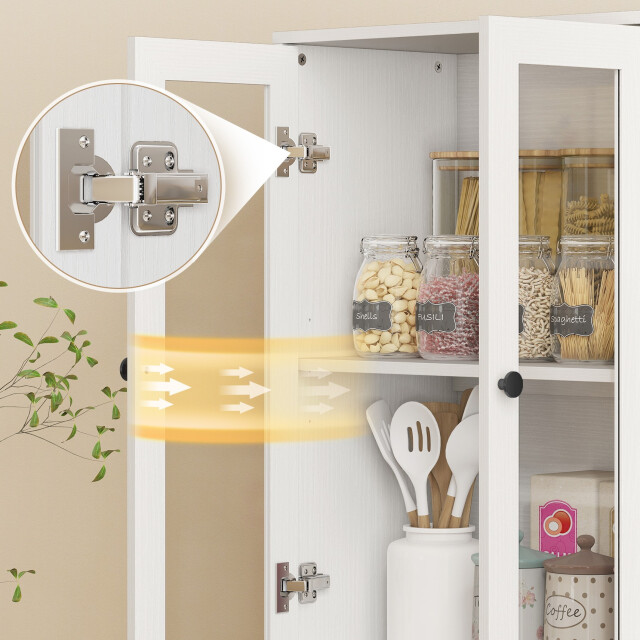 4goodz Keukenkast met glazen deuren en planken met open vakken 172 cm hoog 3425071 large