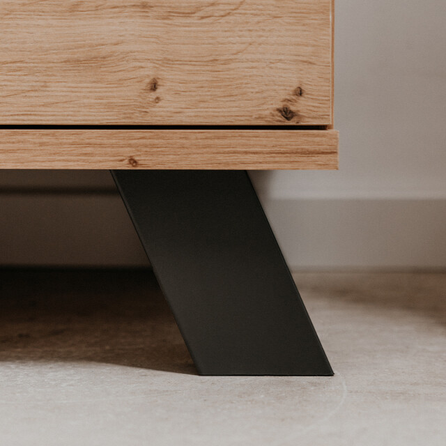 CaliCosy Vitrinekast 2 deuren en 2 laden eiken decor l92 cm lublin 2930695 large