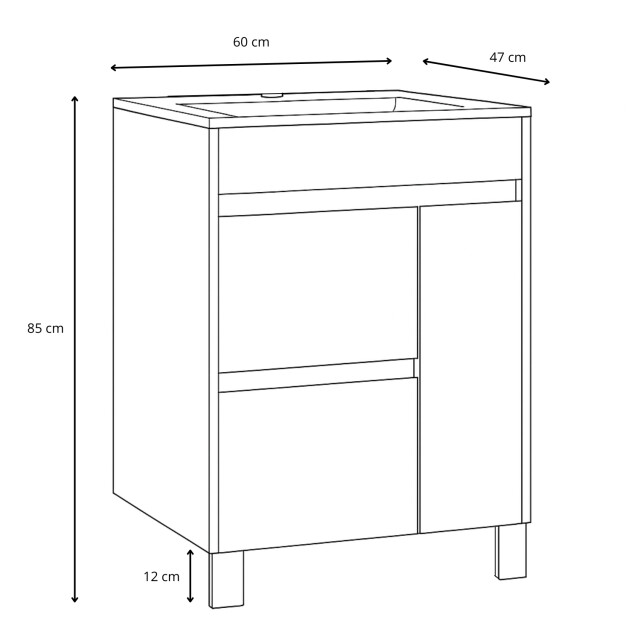 Badplaats Badkamermeubel set salzburg 60 cm kastanje staand badmeubel 3425020 large
