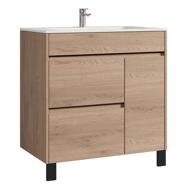 Badplaats Badkamermeubel set salzburg 80 cm kastanje staand badmeubel 3425019 large