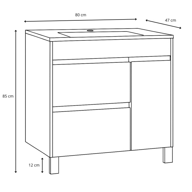 Badplaats Badkamermeubel set salzburg 80 cm kastanje staand badmeubel 3425019 large
