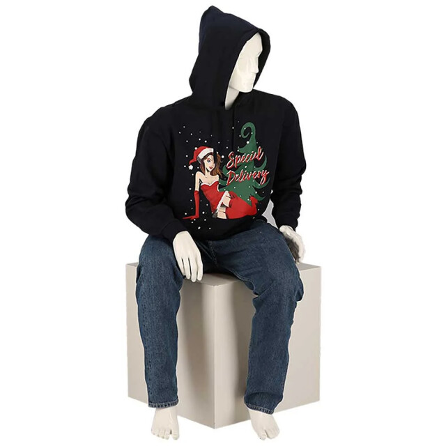 Apollo Heren foute kersttrui hoodie foute kerst print donker 000166999005-CombA large