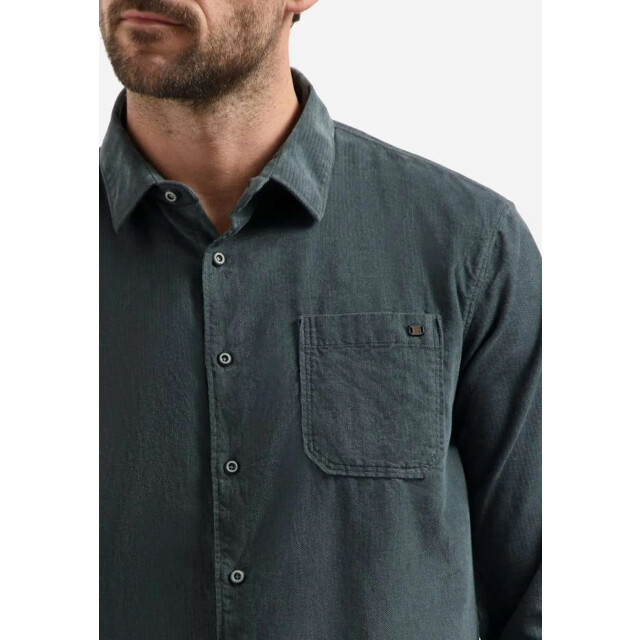 No Excess Shirt herringbone fine corduroy dark steel 30431143-124 large