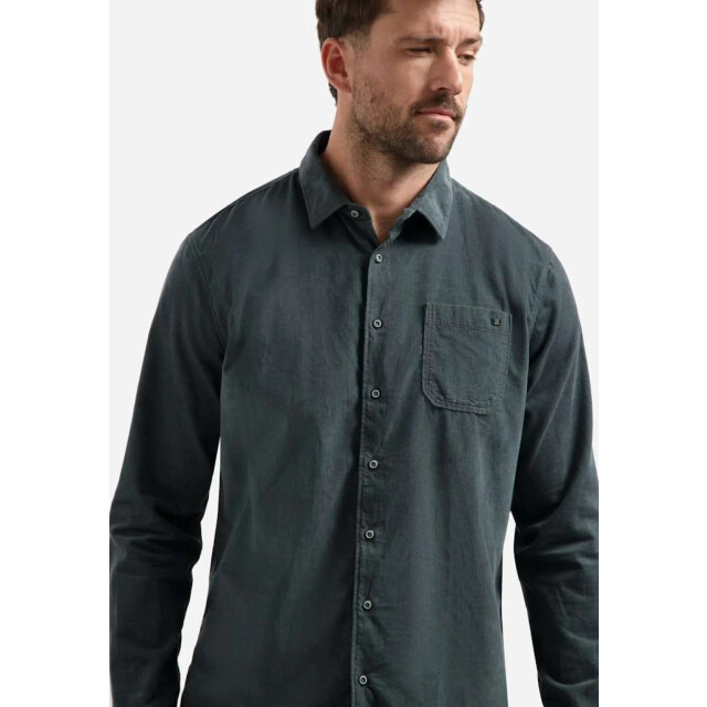No Excess Shirt herringbone fine corduroy dark steel 30431143-124 large