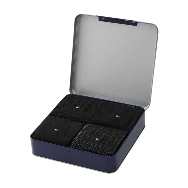 Tommy Hilfiger Katoenen sokken met patroon voor heren (set van 4) UTNA1139_black large