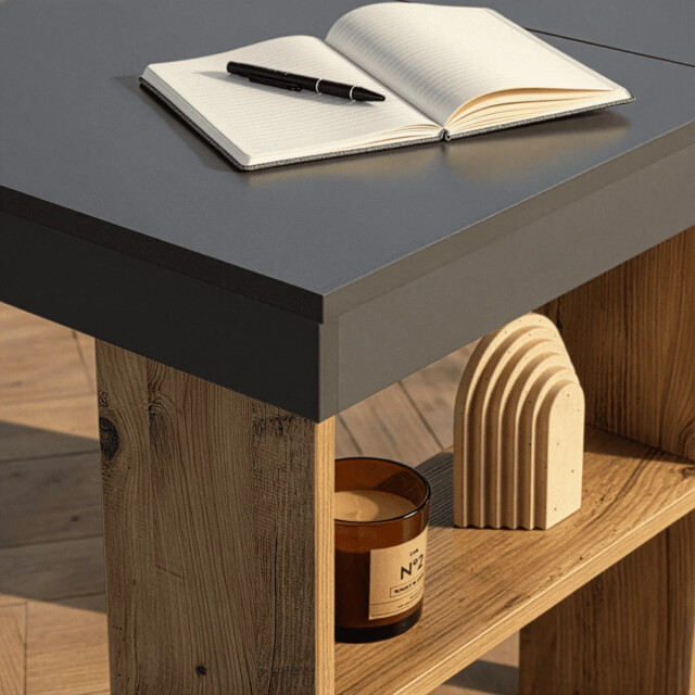 CaliCosy Hoekbureau met 8 open opbergvakken aan de zijkant l130 cm vesper 3426922 large