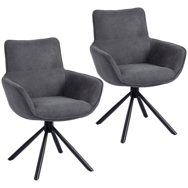 4goodz Set van 2 eetkamerstoelen draaibaar en zacht gewatteerd met 3426549 large