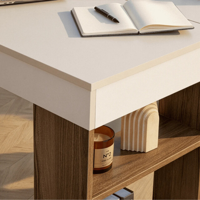 CaliCosy Hoekbureau met 8 open opbergvakken aan de zijkant l130 cm vesper 3426923 large