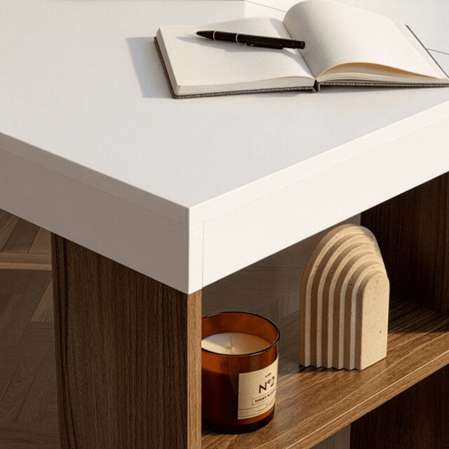 CaliCosy Hoekbureau met 8 open opbergvakken aan de zijkant l130 cm vesper 3426924 large