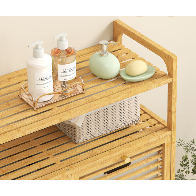 4goodz Bamboe wasmand 82 liter met 2 los kantelbare wasmanden - 3425148 large