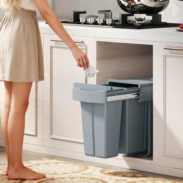 4goodz Inbouwprullenbak keukenafvalbak met 2 uitneembare emmers 30 liter (20 3426552 large
