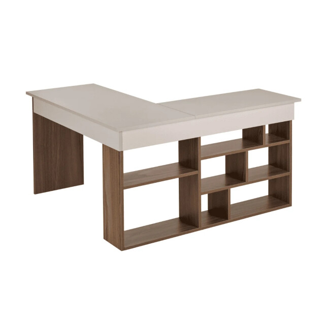 CaliCosy Hoekbureau met 8 open opbergvakken aan de zijkant l130 cm vesper 3426923 large