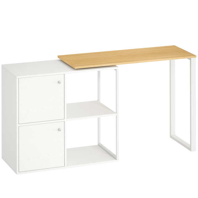 4goodz L-vormig bureau 360° draaibaar hoekbureau met opbergruimte 150x40x75 cm - 3426550 large