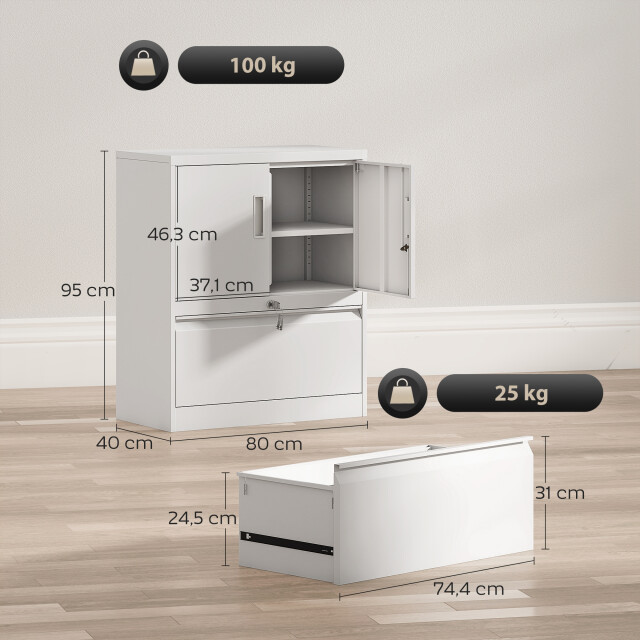 4goodz Archiefkast afsluitbaar multifunctionele stalen kast met 2 deuren - 3426555 large