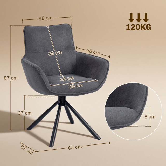 4goodz Set van 2 eetkamerstoelen draaibaar en zacht gewatteerd met 3426549 large
