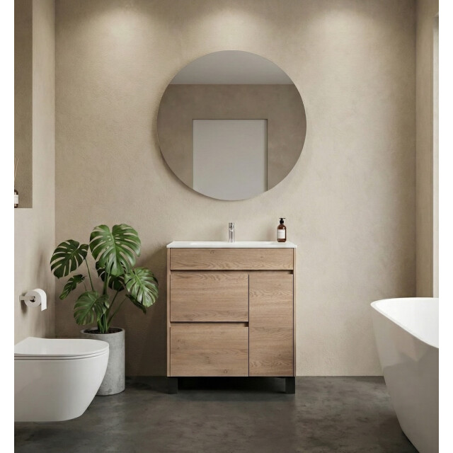 Badplaats Badkamermeubel set salzburg 60 cm kastanje staand badmeubel 3425020 large