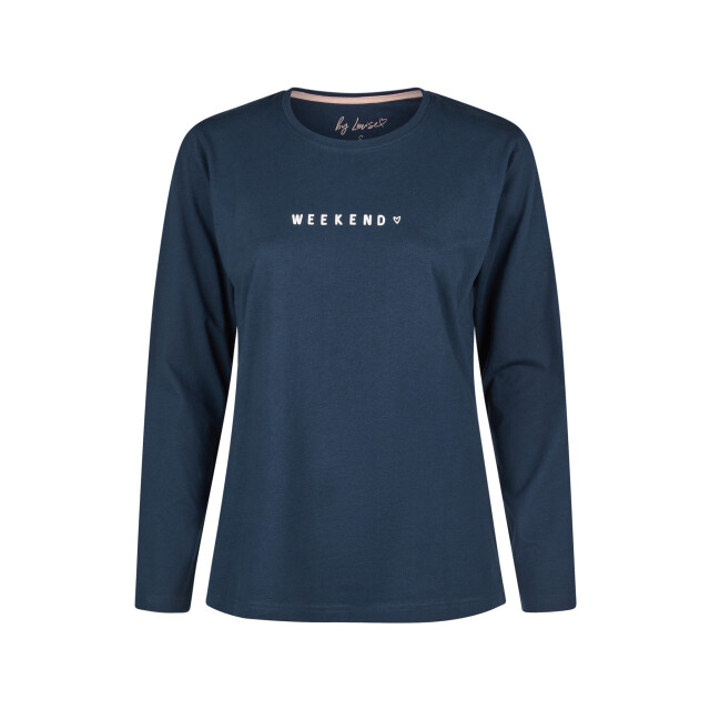 By Louise Dames pyjama set lang blauw/roze gestreept BL-6023-02 large