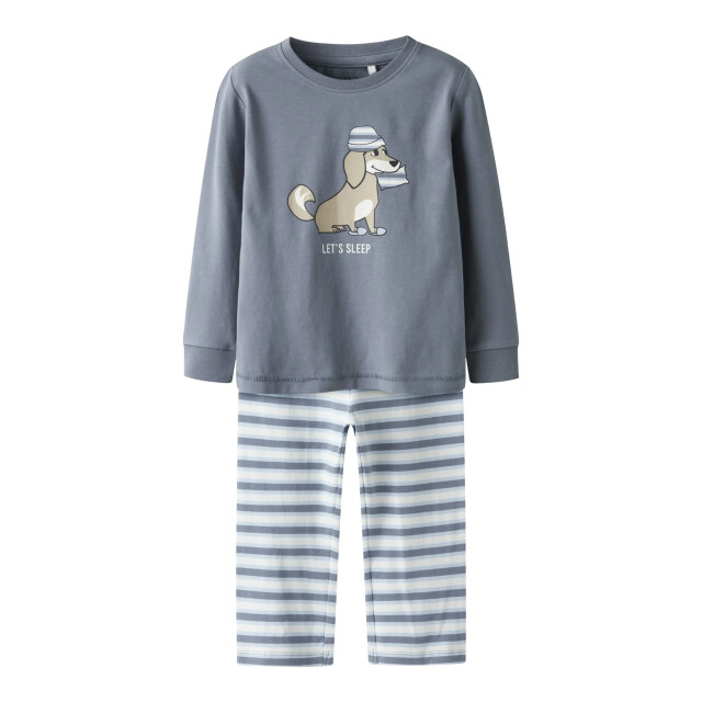 Name It Jongens lange pyjama set nmmramel gestreept grijs 13249344-Flint Stone large