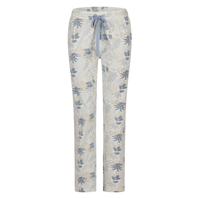 By Louise Dames pyjama set lang v-hals donkerblauw gebloemd BL-6010-02 large