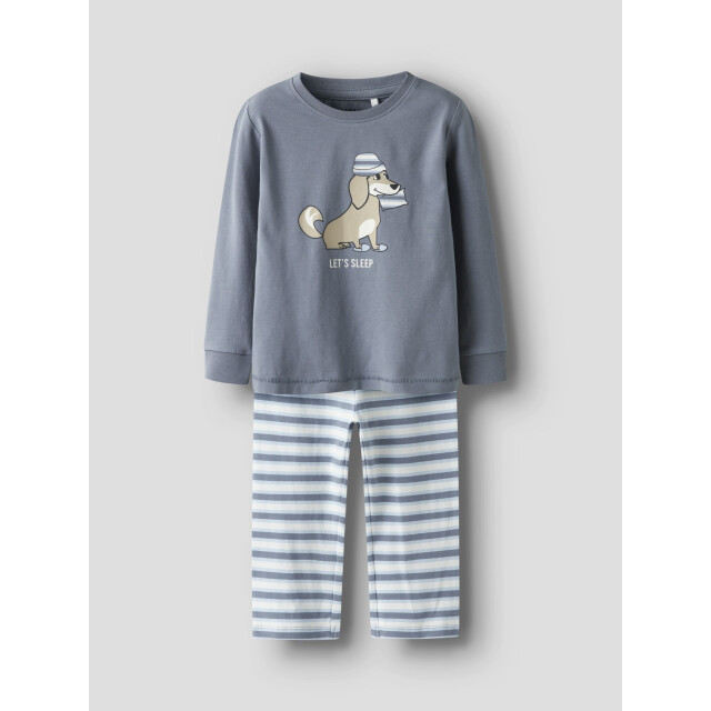 Name It Jongens lange pyjama set nmmramel gestreept grijs 13249344-Flint Stone large