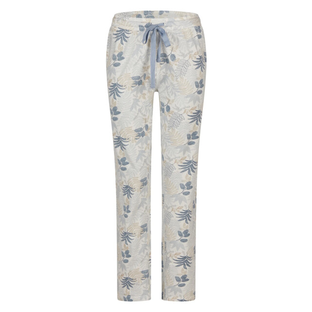 By Louise Dames pyjama set lang v-hals donkerblauw gebloemd BL-6010-02 large