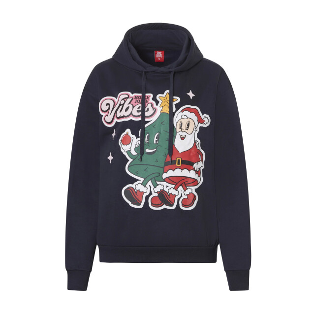 Apollo Dames hoodie met kerst print donkerblauw 000167999005-CombA large