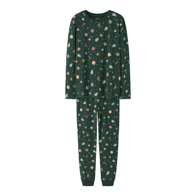 Name It Unisex kinder kerst pyjama set nknvismas groen 13234977-Botanical Garden Xmas AOP large